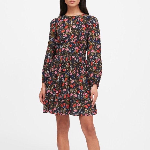Banana Republic floral keyhole dress NWOT - Picture 2 of 10